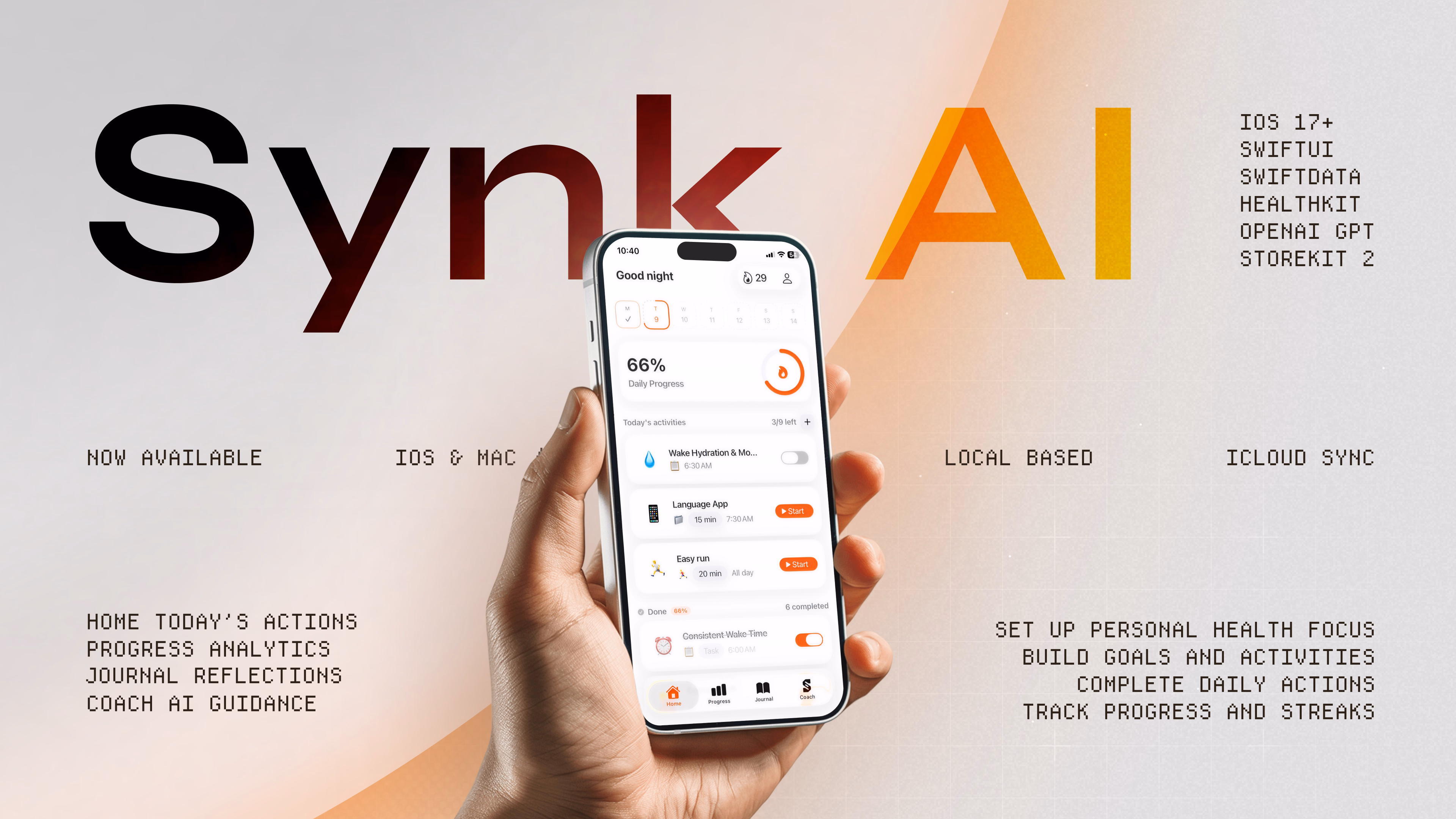 Synk AI App interface and features for the Synk 1.3.0 release